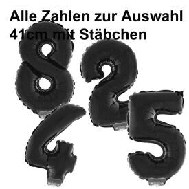 Folienballon schwarz Buchstabe 41 cm mit Stäbchen /...